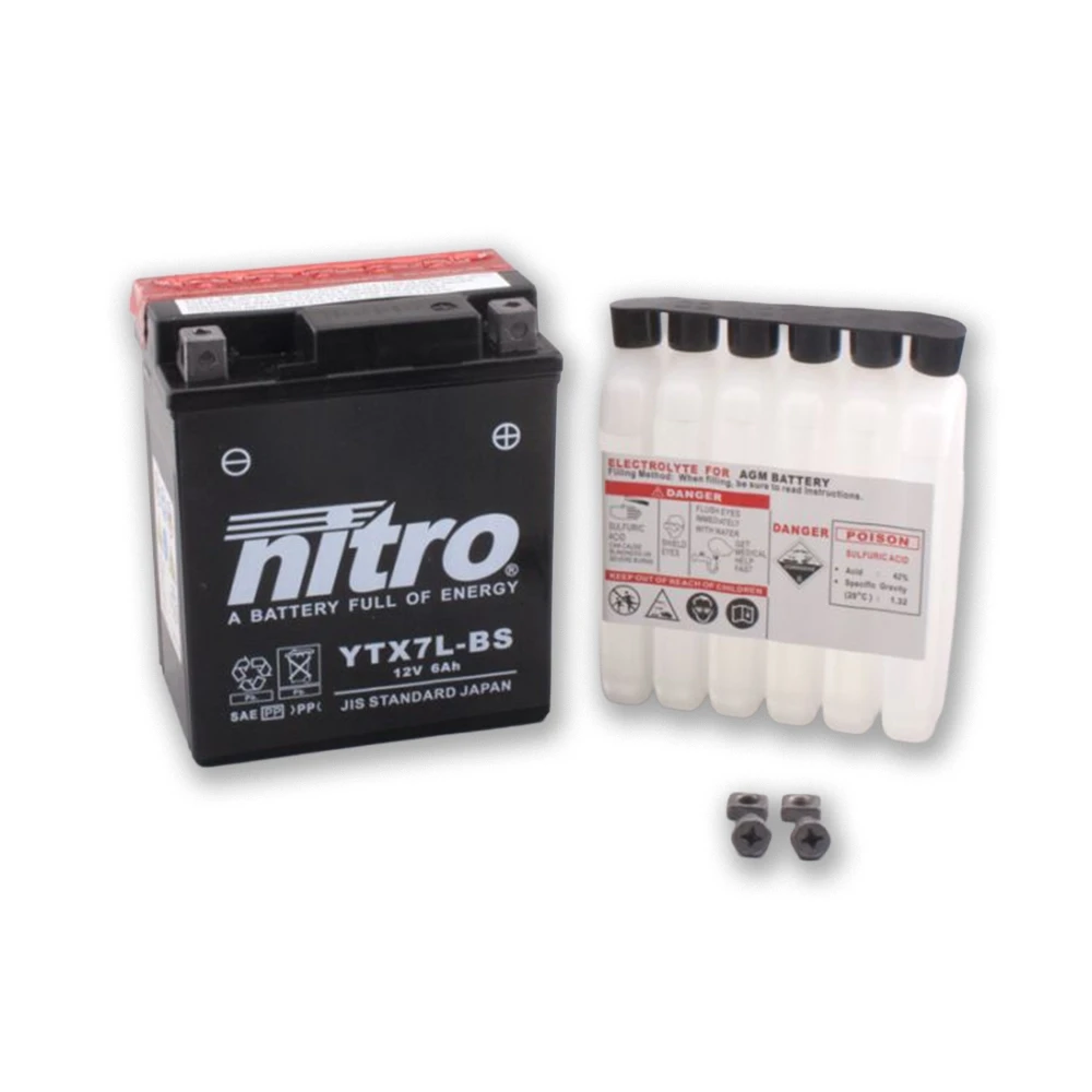 Batterie YTX7L-BS Nitro offen mit Säurepaket (NTX7L-BS)