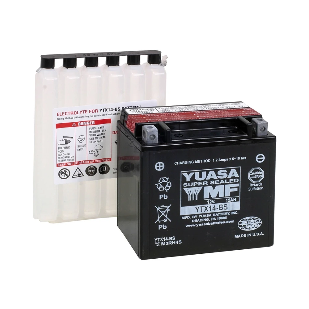 Batterie YTX14-BS Yuasa offen mit Säurepaket