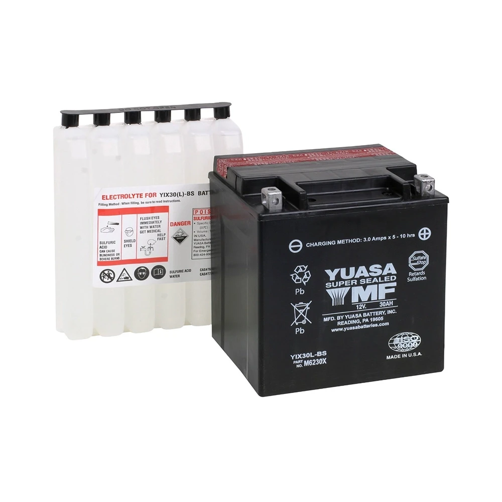 Batterie YIX30L-BS Yuasa offen mit Säurepaket (YTX30L-BS)