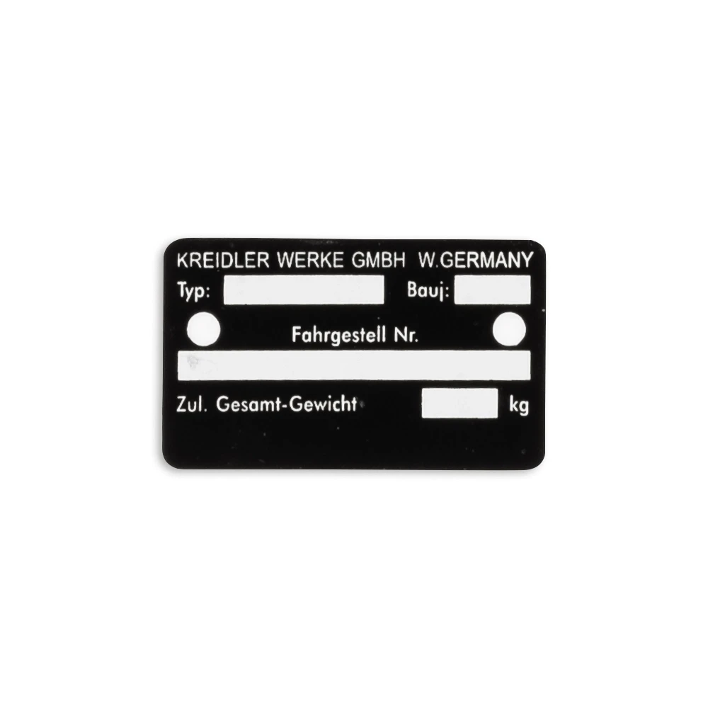 Typenplakette Kreidler Werke 51x31mm
