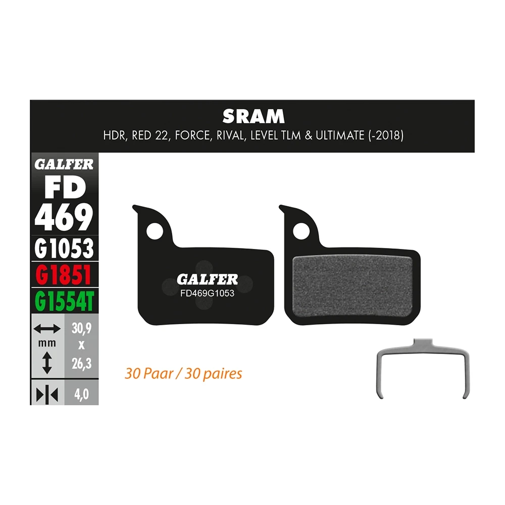 Bremsbeläge Galfer Bike Performance 30 Paar (SRAM)